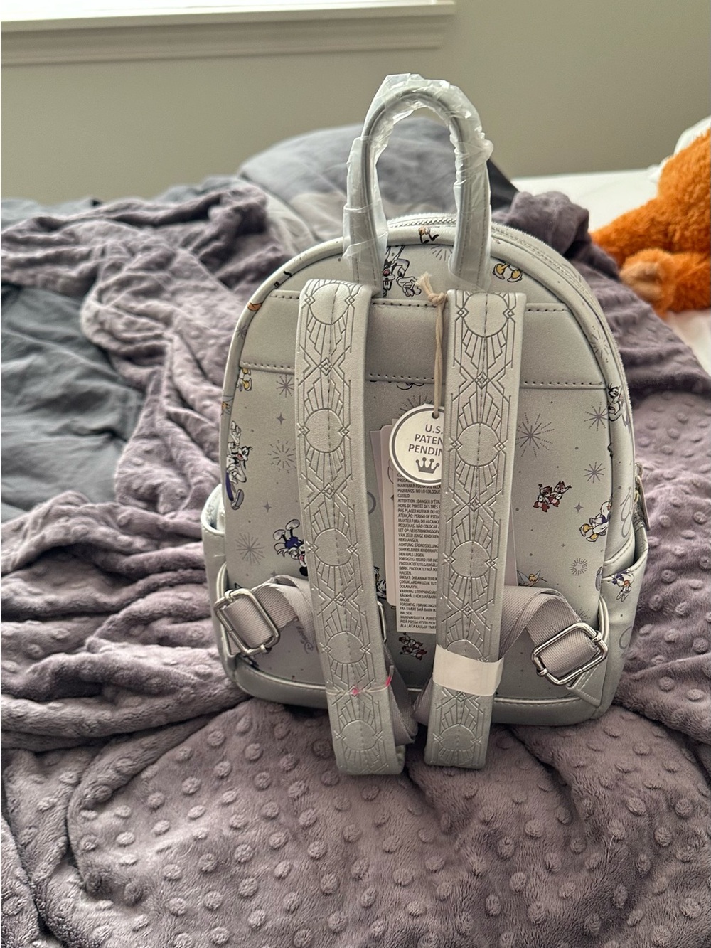 Disney100 Mickey & Friends Platinum Silver Mini Backpack by Loungefly - Picture 3 of 7